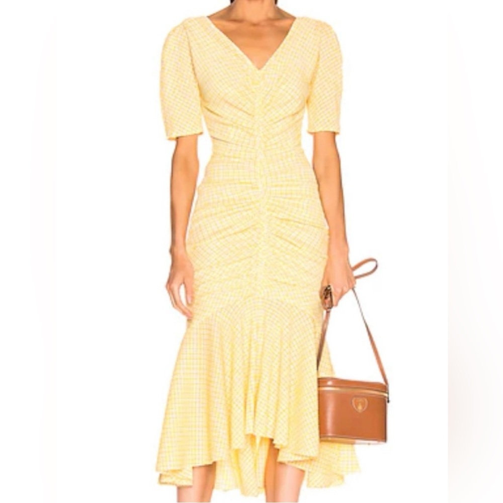 STAUD Yellow Midi Dress with Elegant Design - Picture 3 of 3
